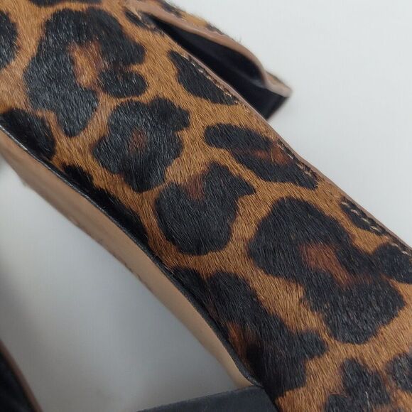 Sole Society Marty Leopard Animal Print Loafers Heel Pointed Vamp Shoes Size 8M - Picture 10 of 12